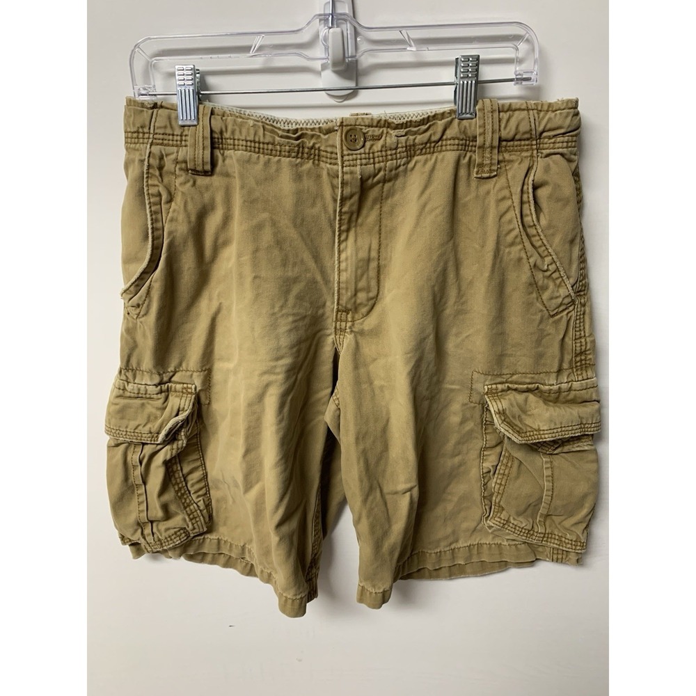 Vintage‎ Mens Aeropostale Drawstrings Cargo Shorts Military Army Khaki Sz 30 Y2K